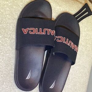 Nautica Men’s Logo Embossed Slide Sandals